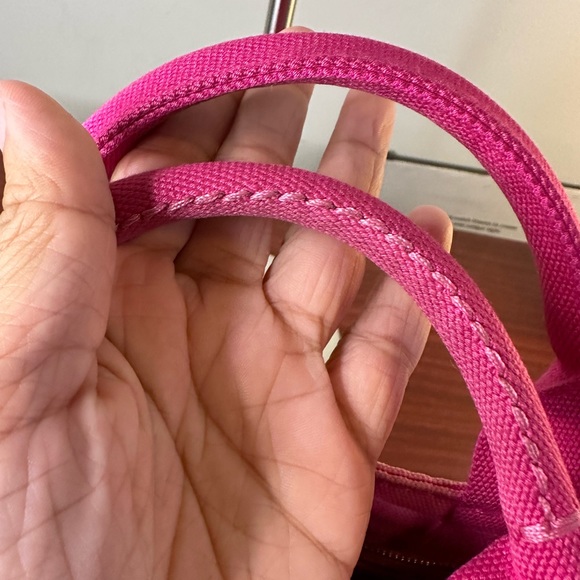 Prada Pink Canapa Canvas Logo Print Tote - Picture 8 of 13